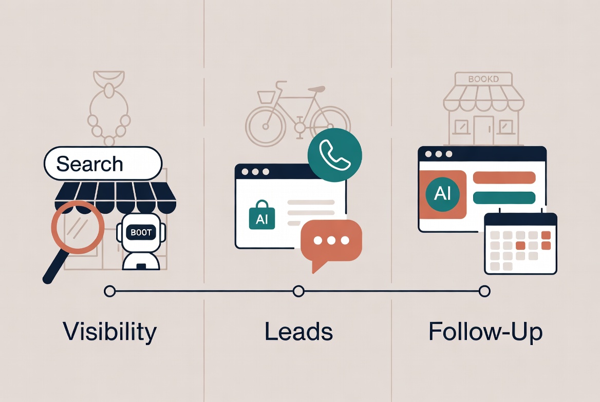 Three-step visibility, lead response, and follow-up workflow